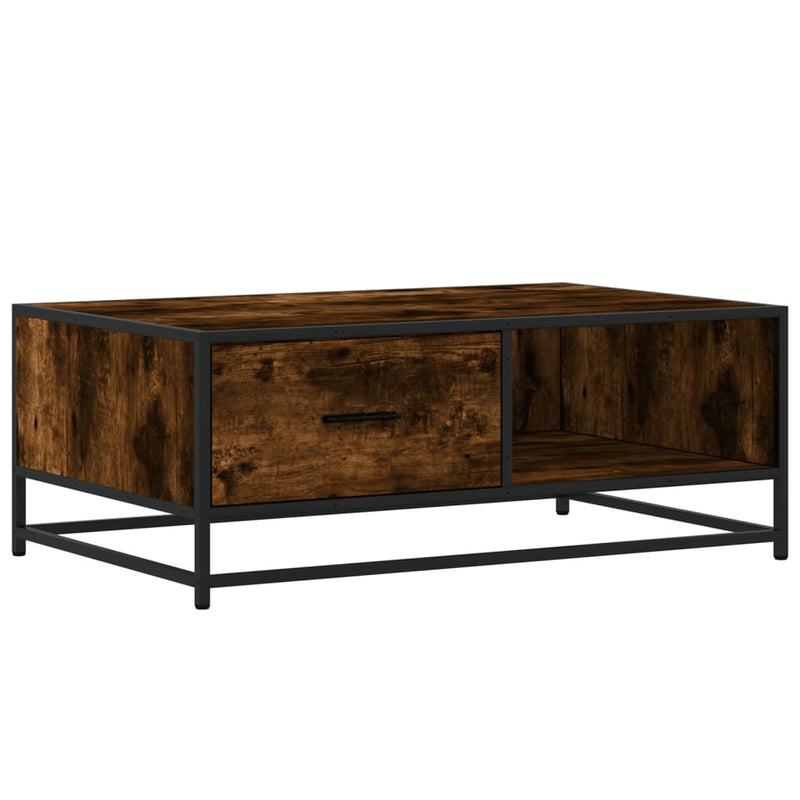 Couchtisch Räuchereiche 90x57x35 cm Holzwerkstoff und Metall