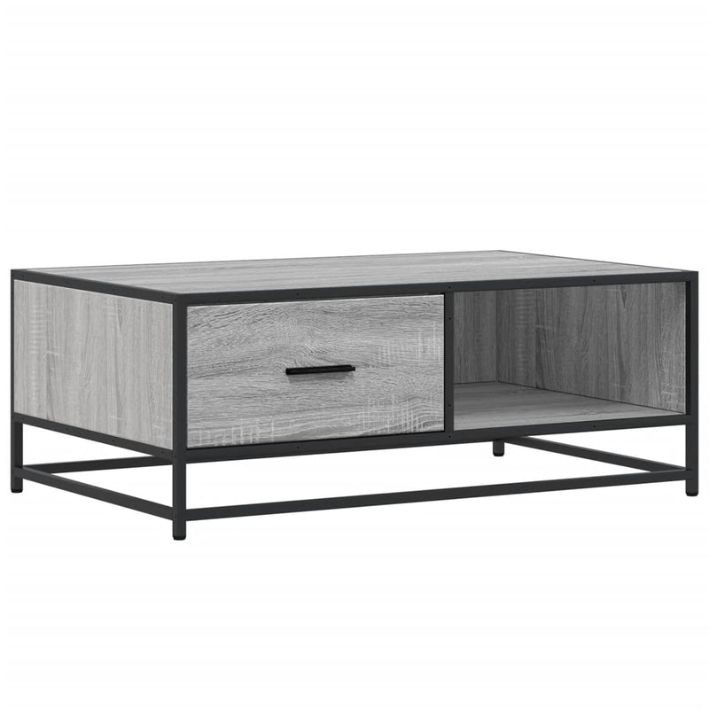 Couchtisch Grau Sonoma 90x57x35 cm Holzwerkstoff und Metall