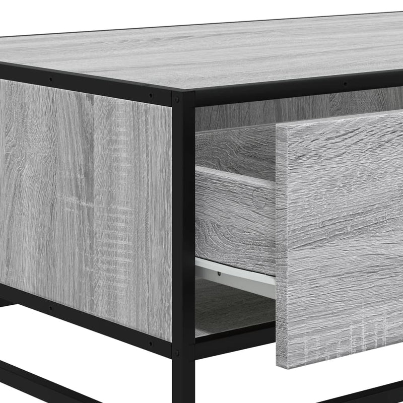 Couchtisch Grau Sonoma 90x57x35 cm Holzwerkstoff und Metall