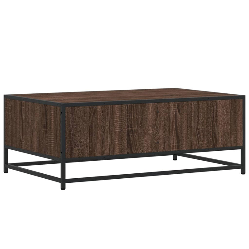 Couchtisch Braun Eichen-Optik 90x57x35 cm Holzwerkstoff Metall