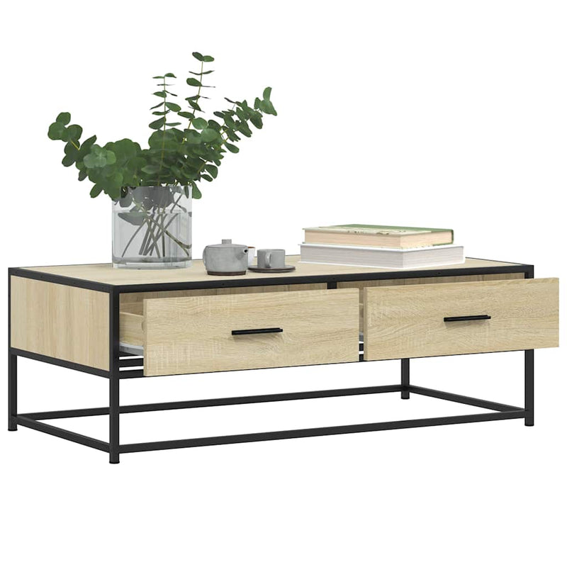 Couchtisch Sonoma-Eiche 100x50x35 cm Holzwerkstoff und Metall