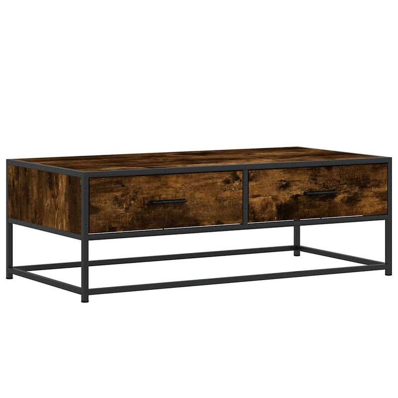 Couchtisch Räuchereiche 100x50x35 cm Holzwerkstoff und Metall