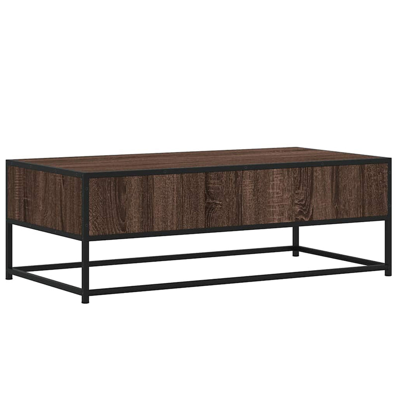 Couchtisch Braun Eichen-Optik 100x50x35 cm Holzwerkstoff Metall