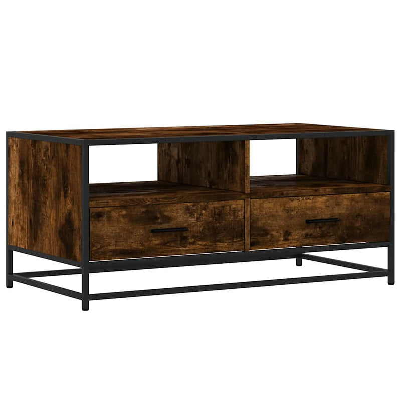 Couchtisch Räuchereiche 100x50x45 cm Holzwerkstoff und Metall