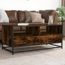 Couchtisch Braun Eichen-Optik 100X50X45 Cm Holzwerkstoff Metall