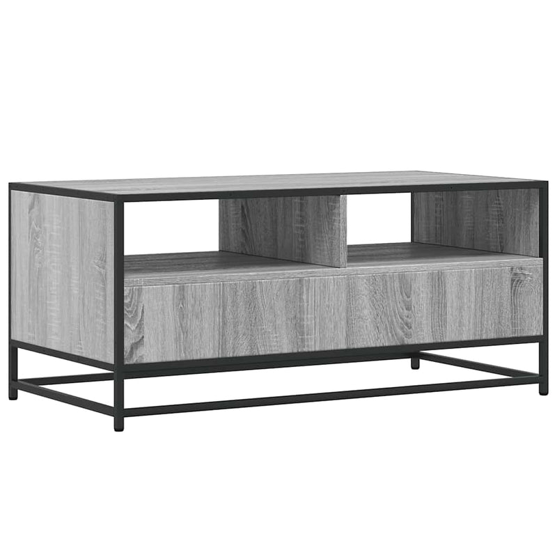 Couchtisch Grau Sonoma 100x50x45 cm Holzwerkstoff und Metall