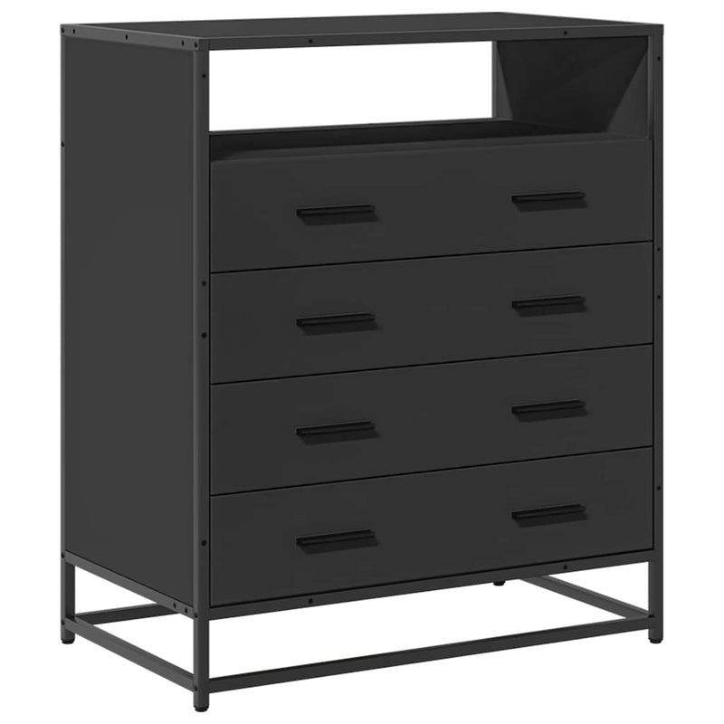 Schubladenschrank Schwarz 70x41x83,5 cm Holzwerkstoff