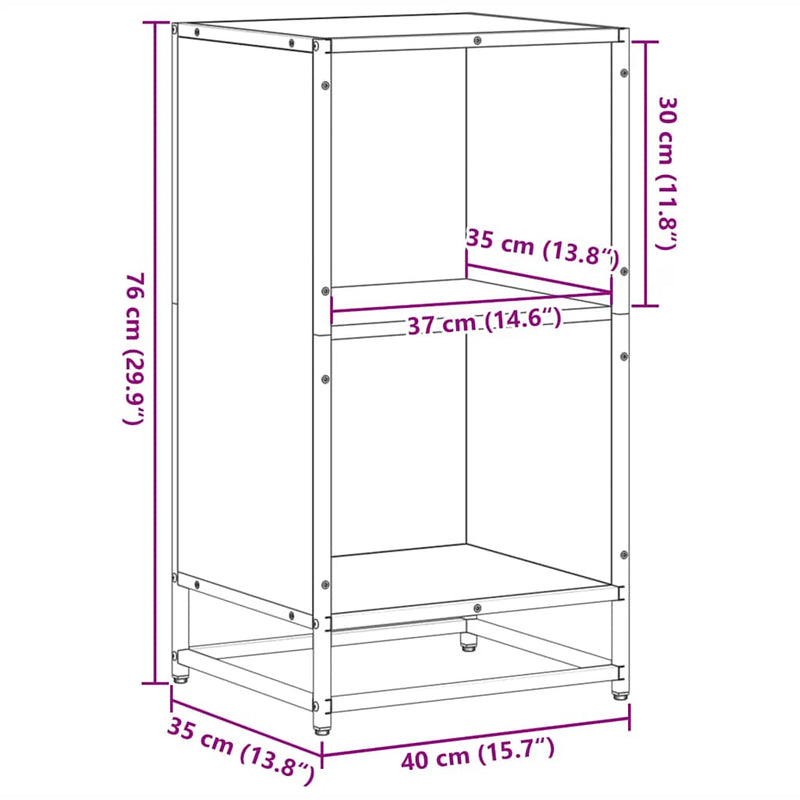 Bücherregal Sonoma-Eiche 40x35x76 cm Holzwerkstoff