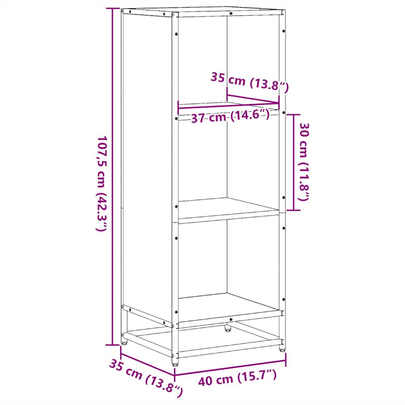 Bücherregal Sonoma-Eiche 40x35x107,5 cm Holzwerkstoff