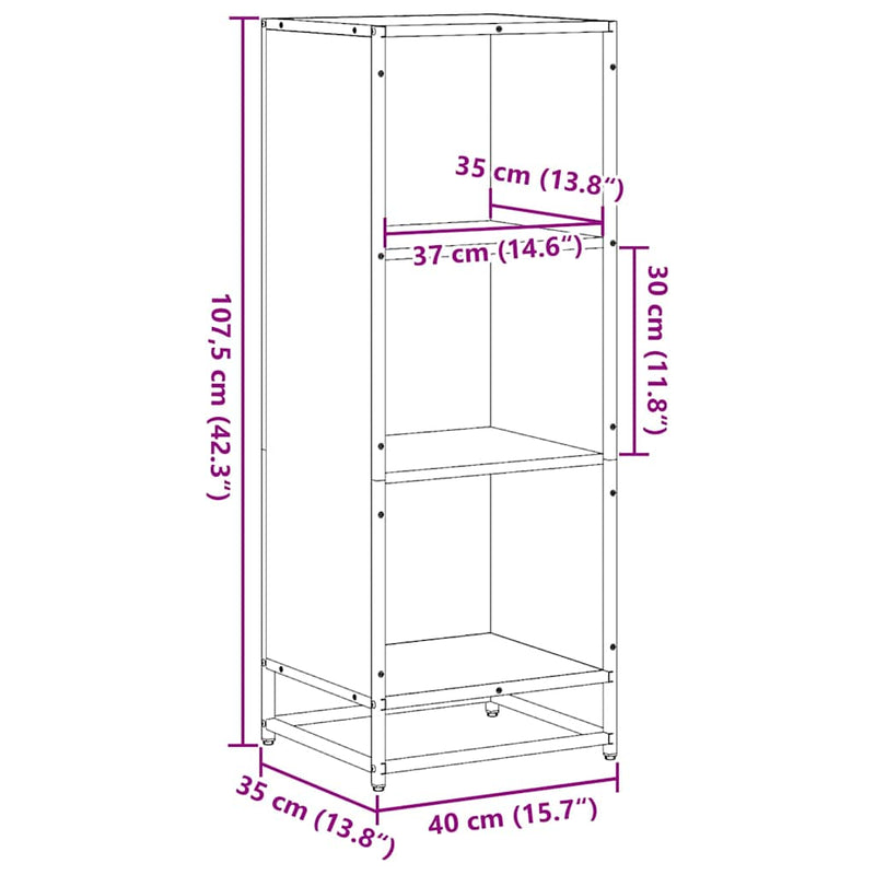 Bücherregal Braun Eichen-Optik 40x35x107,5 cm Holzwerkstoff