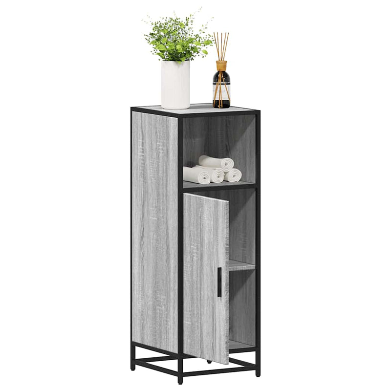 Badschrank Grau Sonoma 35x37,5x100 cm Holzwerkstoff