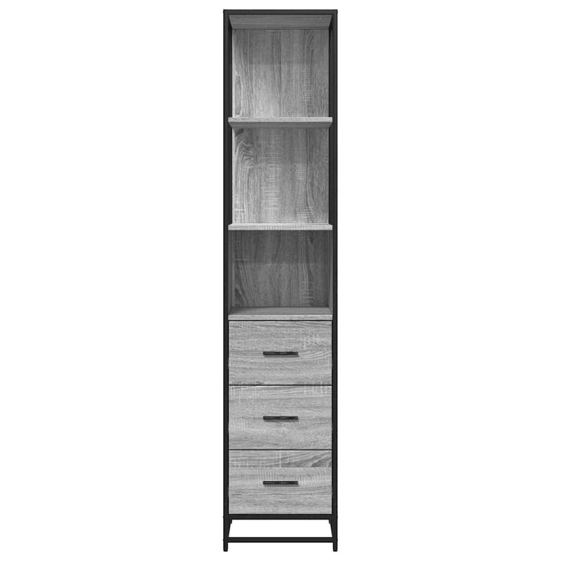 Badschrank Grau Sonoma 35x37,5x166 cm Holzwerkstoff