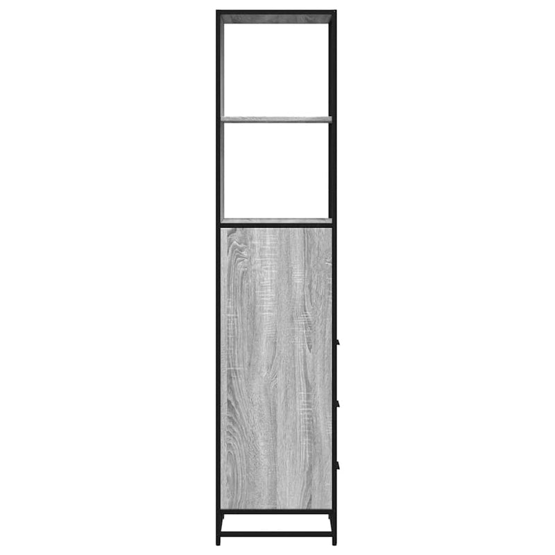 Badschrank Grau Sonoma 35x37,5x166 cm Holzwerkstoff