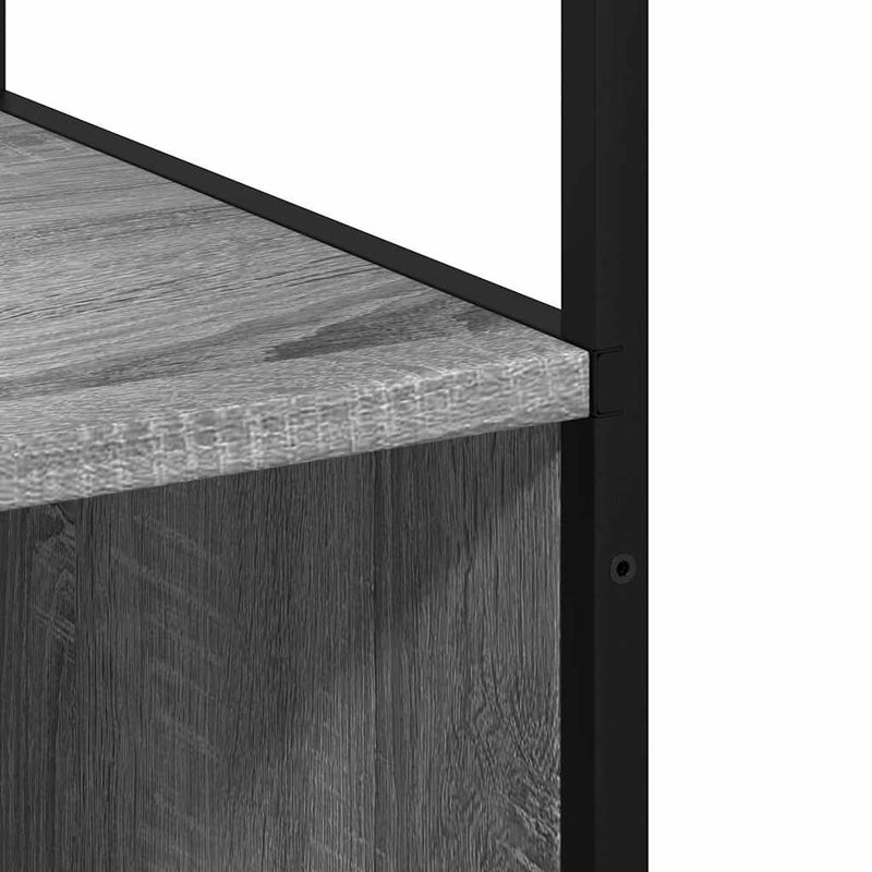 Badschrank Grau Sonoma 35x37,5x166 cm Holzwerkstoff