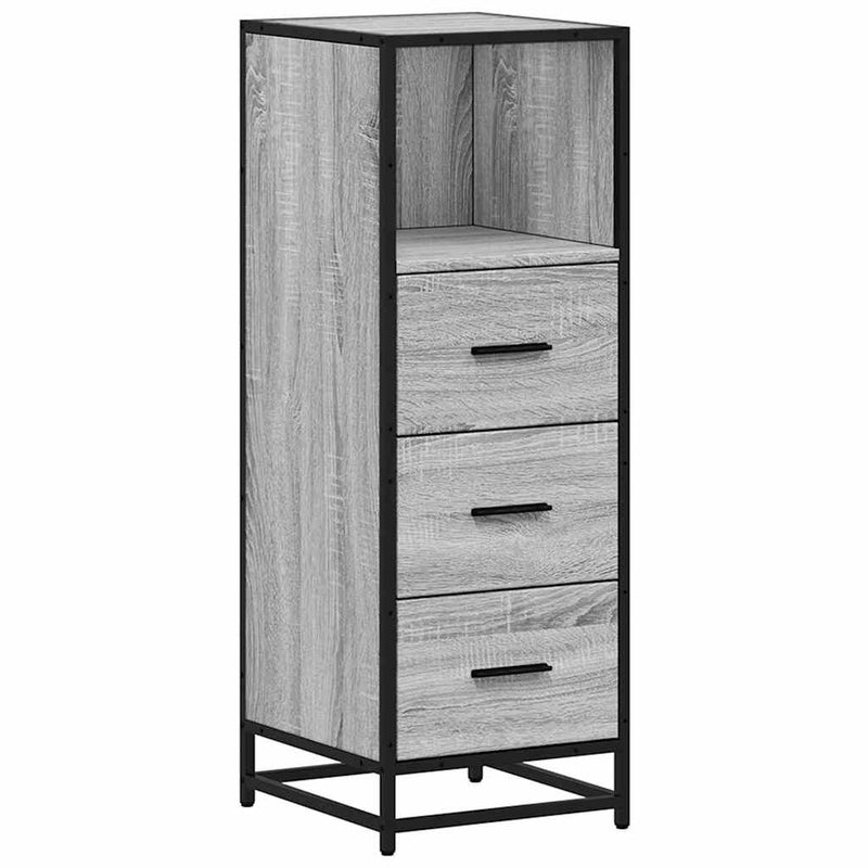 Badschrank Grau Sonoma 35x37,5x100 cm Holzwerkstoff