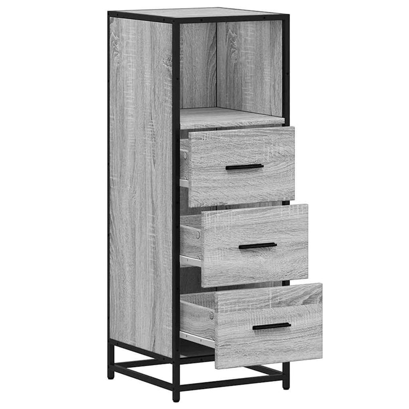 Badschrank Grau Sonoma 35x37,5x100 cm Holzwerkstoff