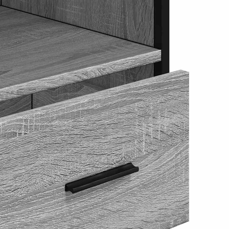 Badschrank Grau Sonoma 35x37,5x100 cm Holzwerkstoff