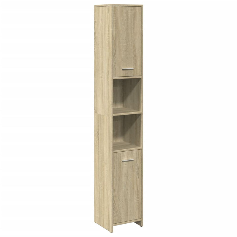 Badezimmerschrank Sonoma-Eiche 30x30x183,5 cm Holzwerkstoff