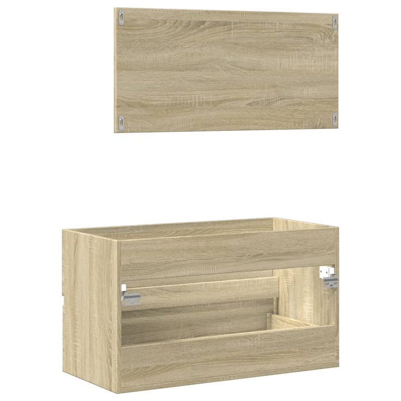 Badschrank mit Spiegel Sonoma-Eiche 80x38,5x45 cm