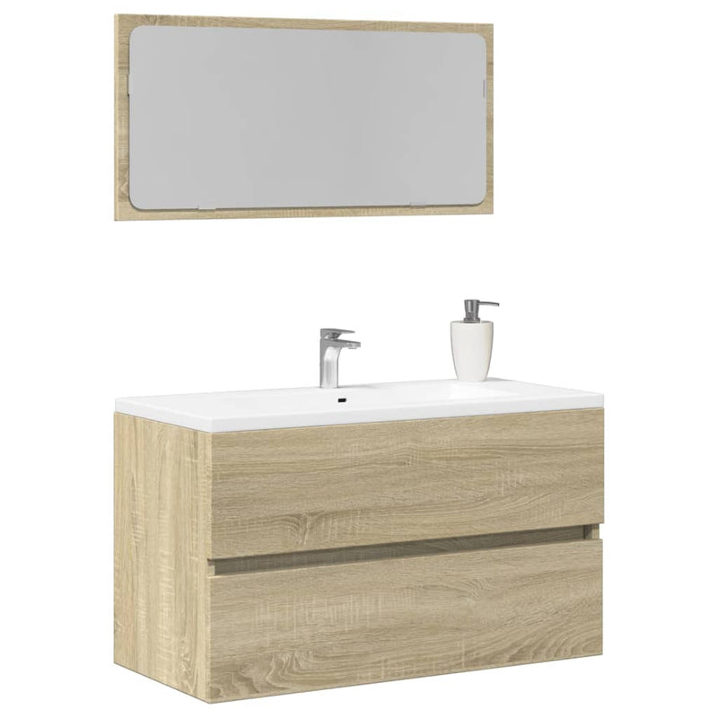 Badschrank mit Spiegel Sonoma-Eiche 80x38,5x45 cm