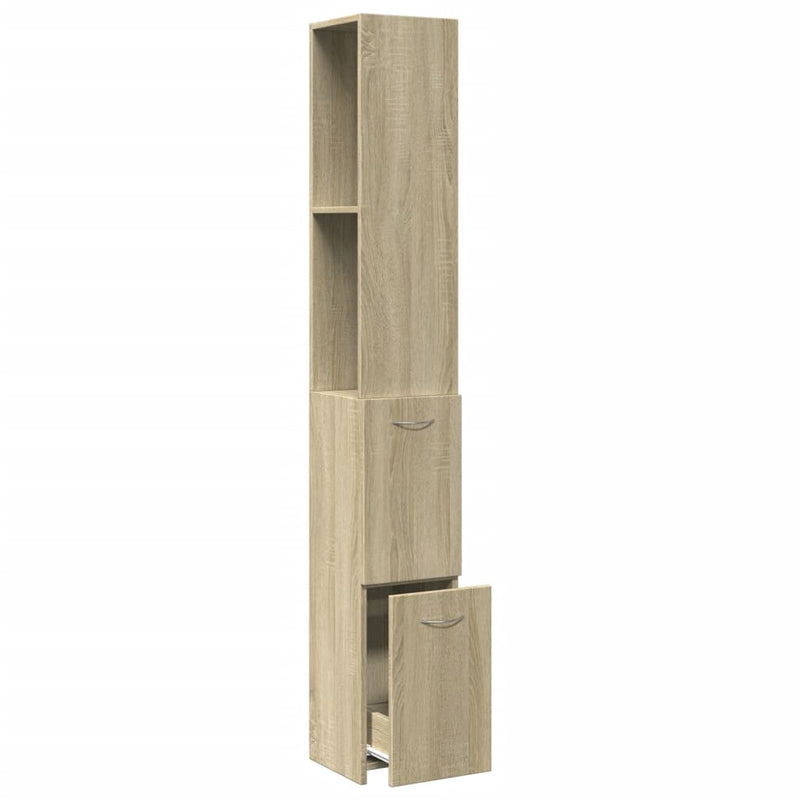 Badschrank Sonoma-Eiche 25x26,5x170 cm Holzwerkstoff