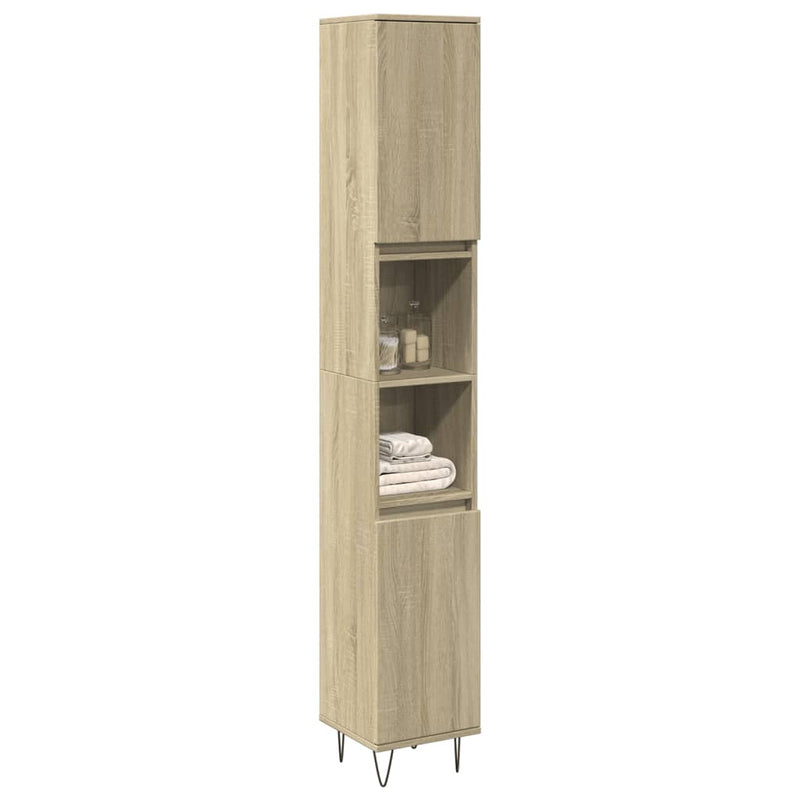 Badschrank Sonoma-Eiche 30x30x190 cm Holzwerkstoff