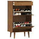 Schuhschrank Molde 59,5X35X103 Cm Massivholz Kiefer