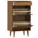 Schuhschrank Molde 59,5X35X103 Cm Massivholz Kiefer