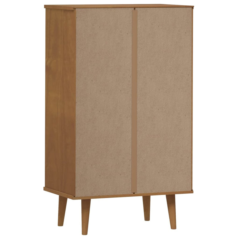 Schuhschrank Molde 59,5X35X103 Cm Massivholz Kiefer