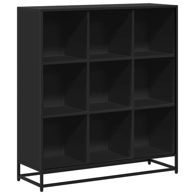 Bücherregal Schwarz 97,5x33x107,5 cm Holzwerkstoff und Metall