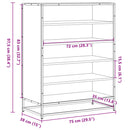 Schuhschrank 75X38X97,5 Cm Holzwerkstoff Metall