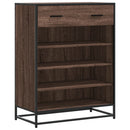 Schuhschrank Eichen-Optik 75X38X97,5 Cm Holzwerkstoff Metall