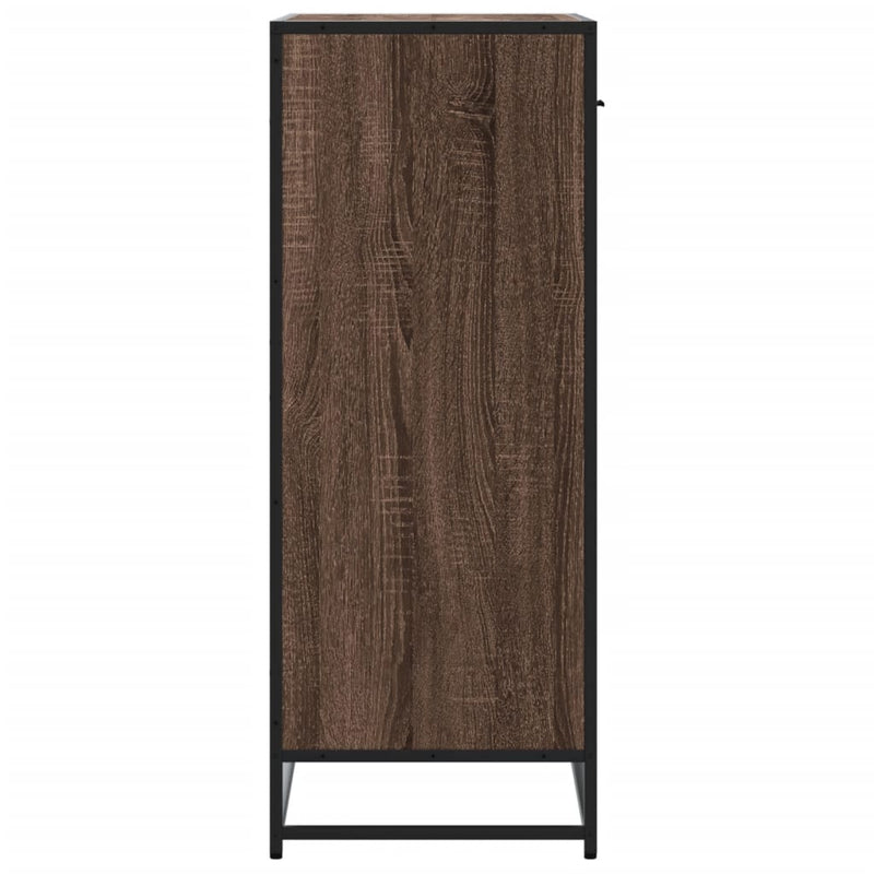 Schuhschrank Eichen-Optik 75X38X97,5 Cm Holzwerkstoff Metall