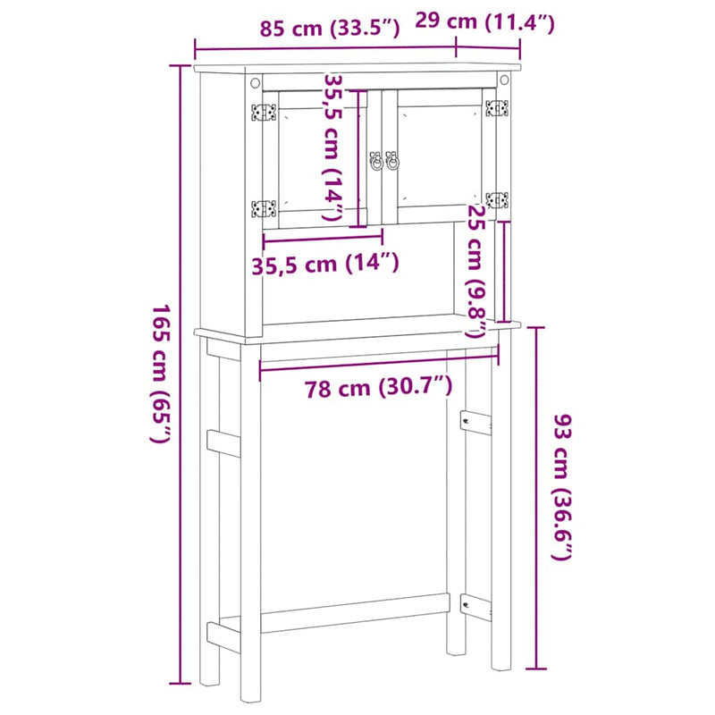 Waschmaschinenschrank Corona Massivholz Kiefer