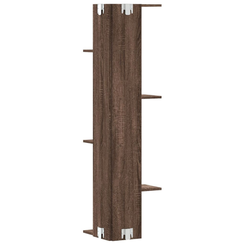 Wand-Eckregal Braun Eichen-Optik 36,5x36,5x140 cm Holzwerkstoff