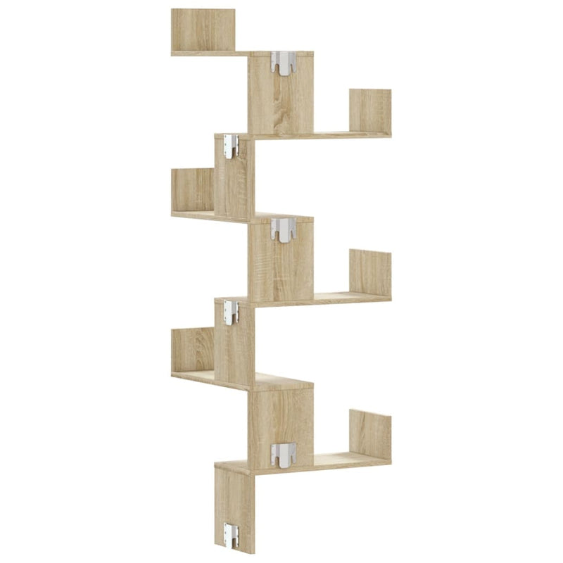 Wand-Eckregal Sonoma-Eiche 45x45x147 cm Holzwerkstoff