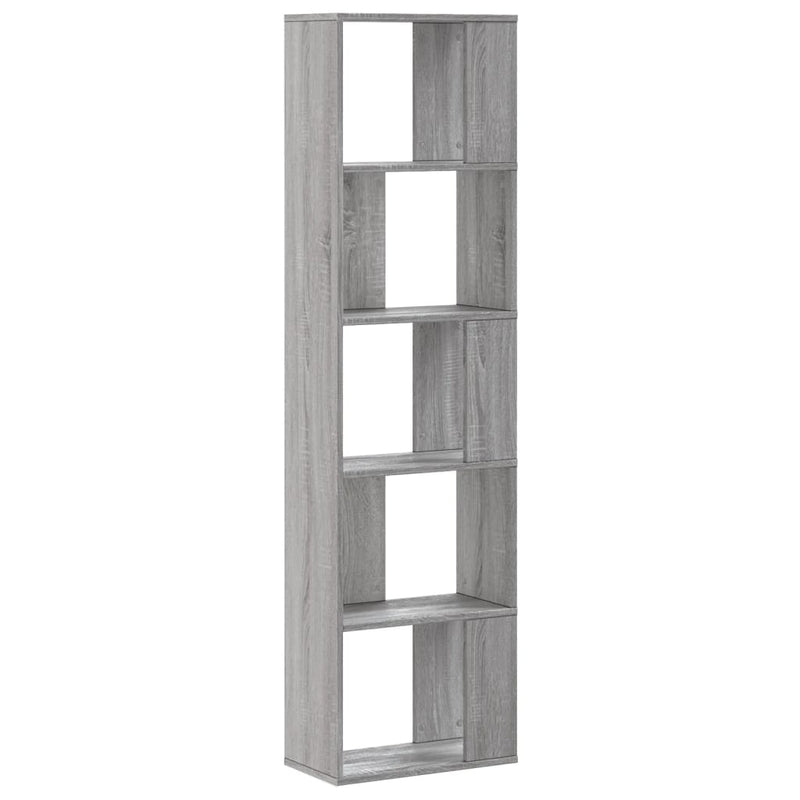 Bücherregal 5 Böden Grau Sonoma 45x23,5x162,5 cm Holzwerkstoff