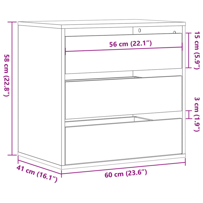 Kommode Altholz-Optik 60x41x58 cm Holzwerkstoff