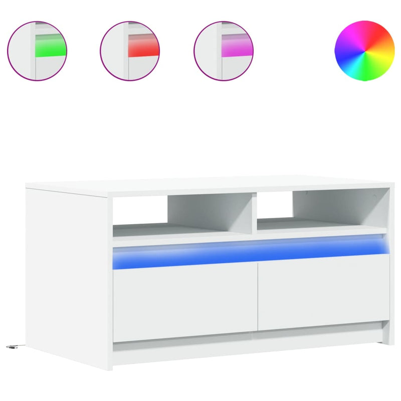 LED-Couchtisch Weiß Holzwerkstoff