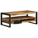 Couchtisch 90X50X36 Cm Raues Massivholz Mango