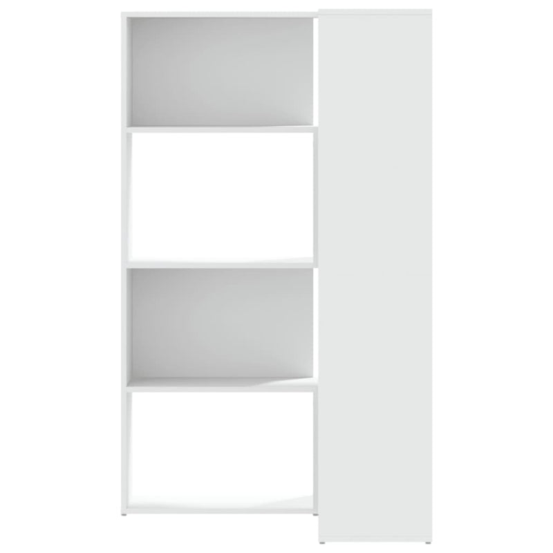 Eck-Bücherregal 4 Etagen Weiß 85x85x140 cm Holzwerkstoff