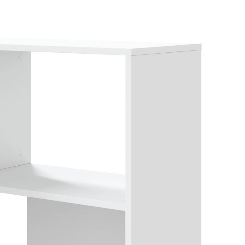 Eck-Bücherregal 4 Etagen Weiß 85x85x140 cm Holzwerkstoff