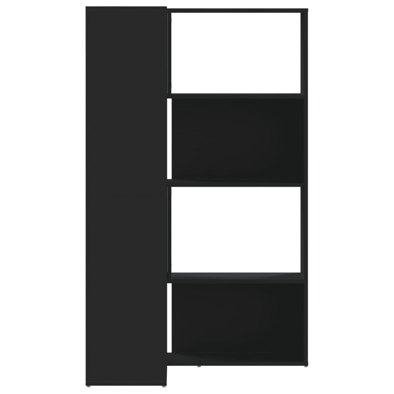 Eck-Bücherregal 4 Etagen Schwarz 85x85x140 cm Holzwerkstoff