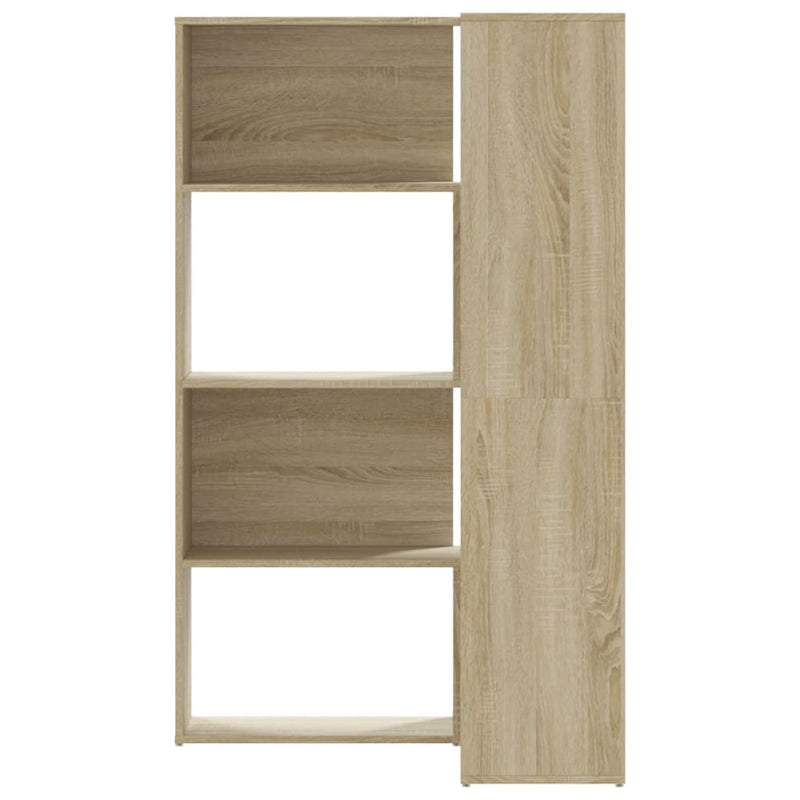 Eck-Bücherregal 4 Etagen Sonoma Eiche 85x85x140cm Holzwerkstoff