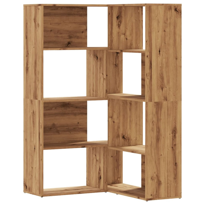 Eck-Bücherregal 4 Etagen Artisan-Eiche 85x85x140 Holzwerkstoff