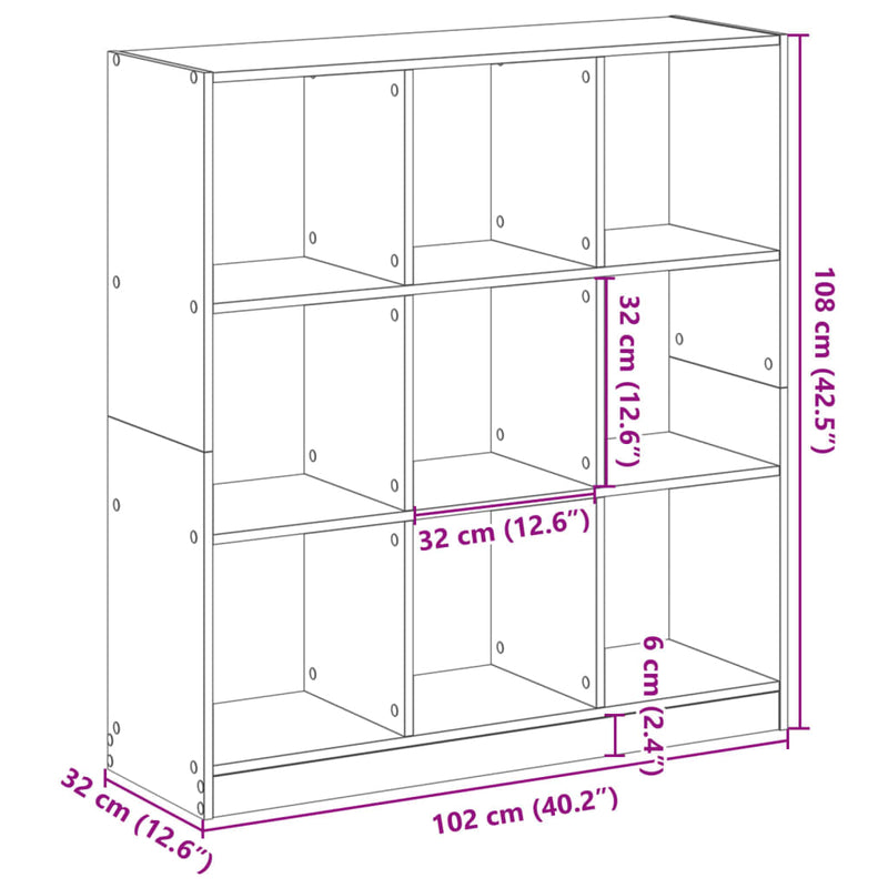 Bücherregal Weiß 102x32x108 cm Holzwerkstoff