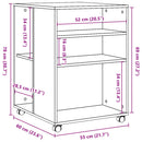 Beistelltisch Mit Rollen 55X60X78 Cm Holzwerkstoff