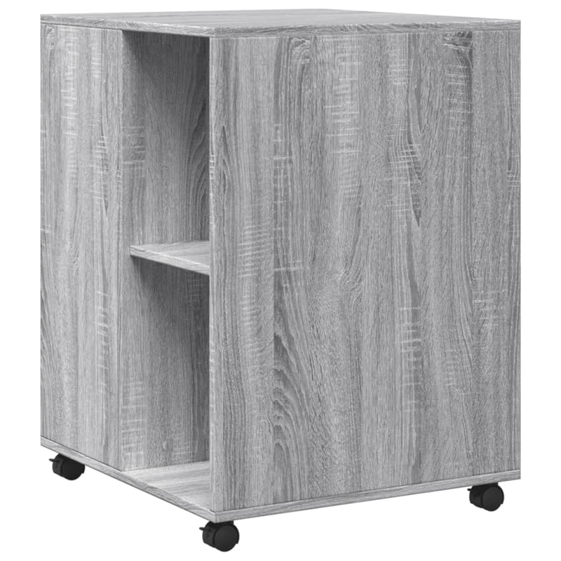 Beistelltisch mit Rollen Grau Sonoma 55x60x78 cm Holzwerkstoff