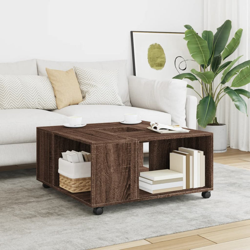 Couchtisch Braun Eichen-Optik 80x80x40 cm Holzwerkstoff