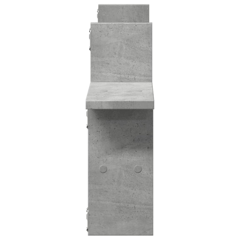 Wandregale 2 Stk. Betongrau 38x12x38 cm Holzwerkstoff